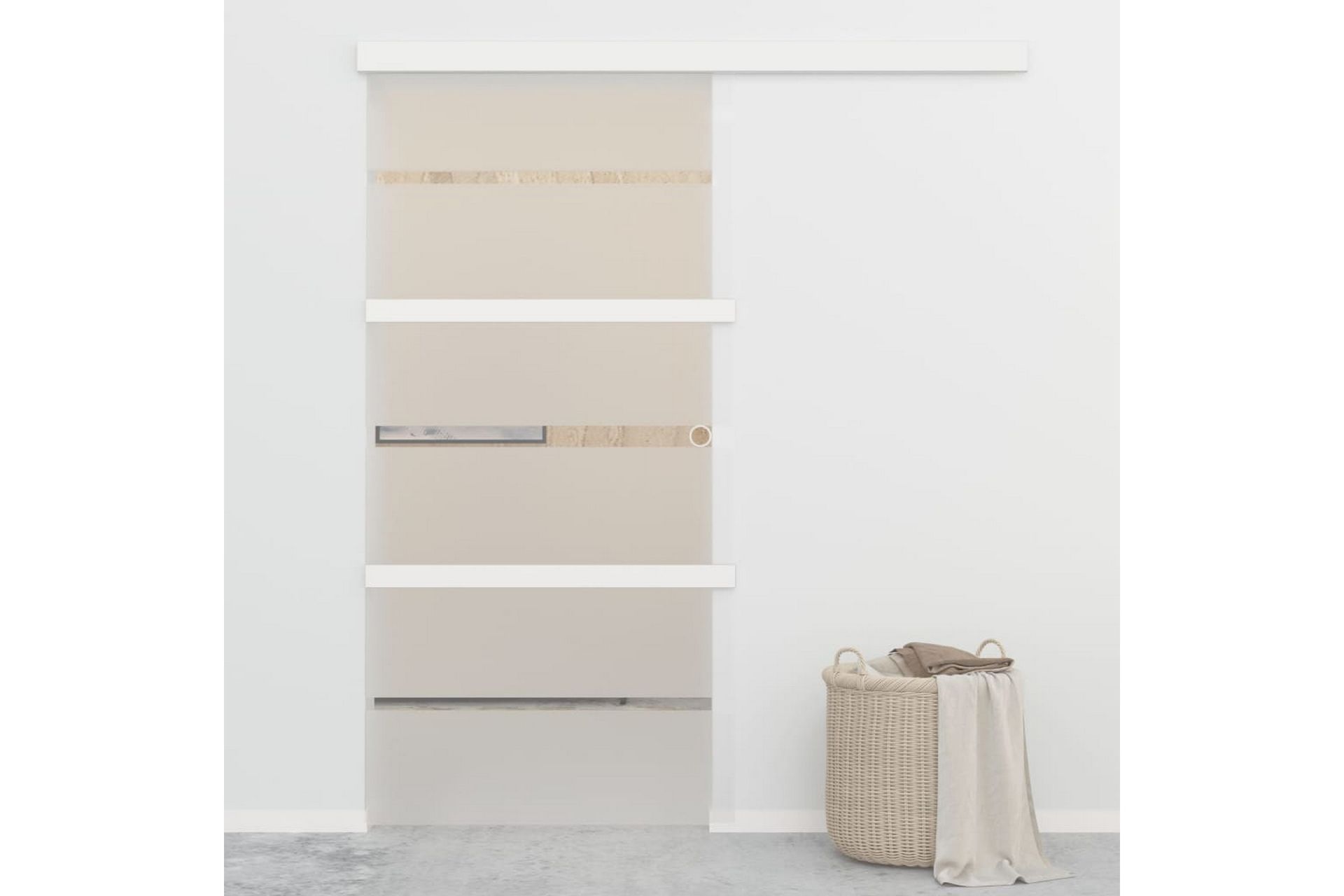 Skyvedør ESG-glass & aluminium 102,5x205 cm sølv - Hus & oppussing - Bygg - Dører & Porter - Skyvedører
