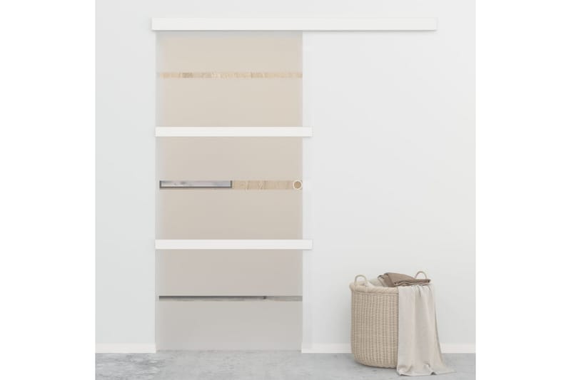 Skyvedør ESG-glass & aluminium 102,5x205 cm sølv - Hus & oppussing - Bygg - Dører & Porter - Skyvedører