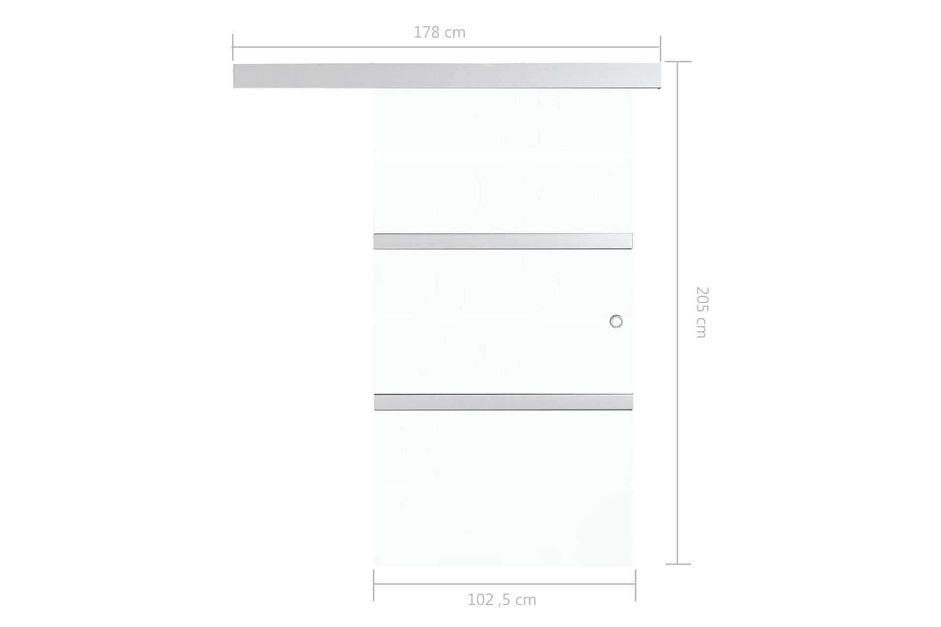 Skyvedør ESG-glass & aluminium 102,5x205 cm sølv - Hus & oppussing - Bygg - Dører & Porter - Skyvedører