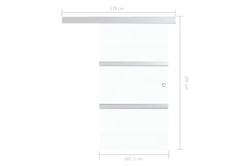 Skyvedør ESG-glass & aluminium 102,5x205 cm sølv - Hus & oppussing - Bygg - Dører & Porter - Skyvedører