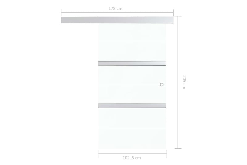 Skyvedør ESG-glass & aluminium 102,5x205 cm sølv - Hus & oppussing - Bygg - Dører & Porter - Skyvedører