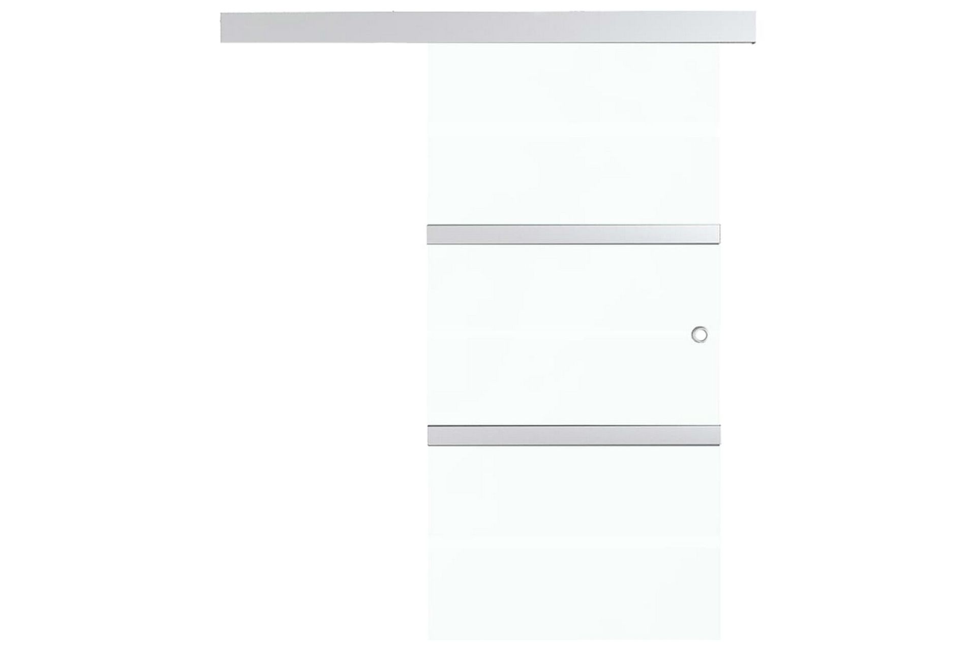 Skyvedør ESG-glass & aluminium 76x205 cm sølv - Hus & oppussing - Bygg - Dører & Porter - Skyvedører