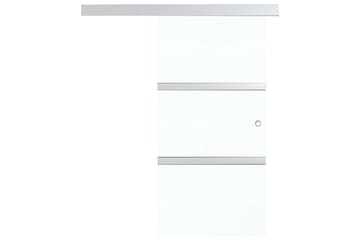 Skyvedør ESG-glass & aluminium 76x205 cm sølv - Hus & oppussing - Bygg - Dører & Porter - Skyvedører
