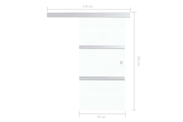 Skyvedør ESG-glass & aluminium 76x205 cm sølv - Hus & oppussing - Bygg - Dører & Porter - Skyvedører