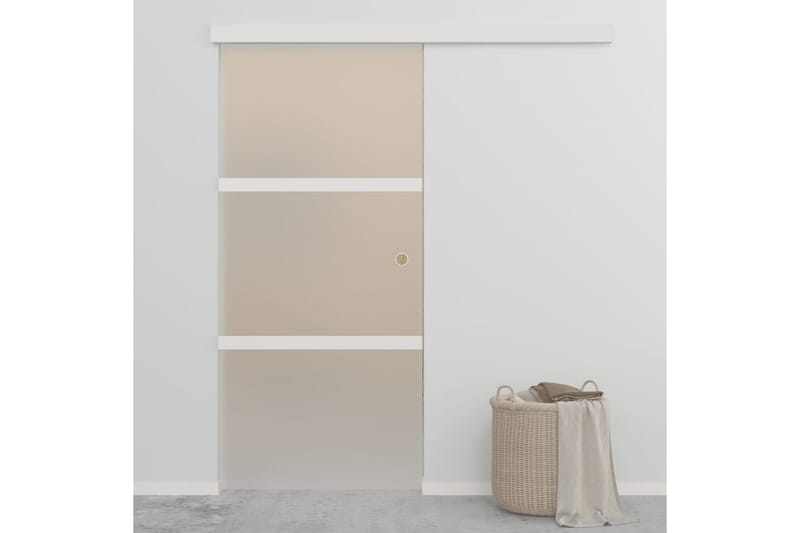 Skyvedør ESG-glass & aluminium 90x205 cm sølv - Hus & oppussing - Bygg - Dører & Porter - Skyvedører