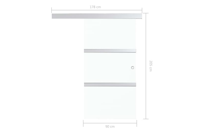 Skyvedør ESG-glass & aluminium 90x205 cm sølv - Hus & oppussing - Bygg - Dører & Porter - Skyvedører