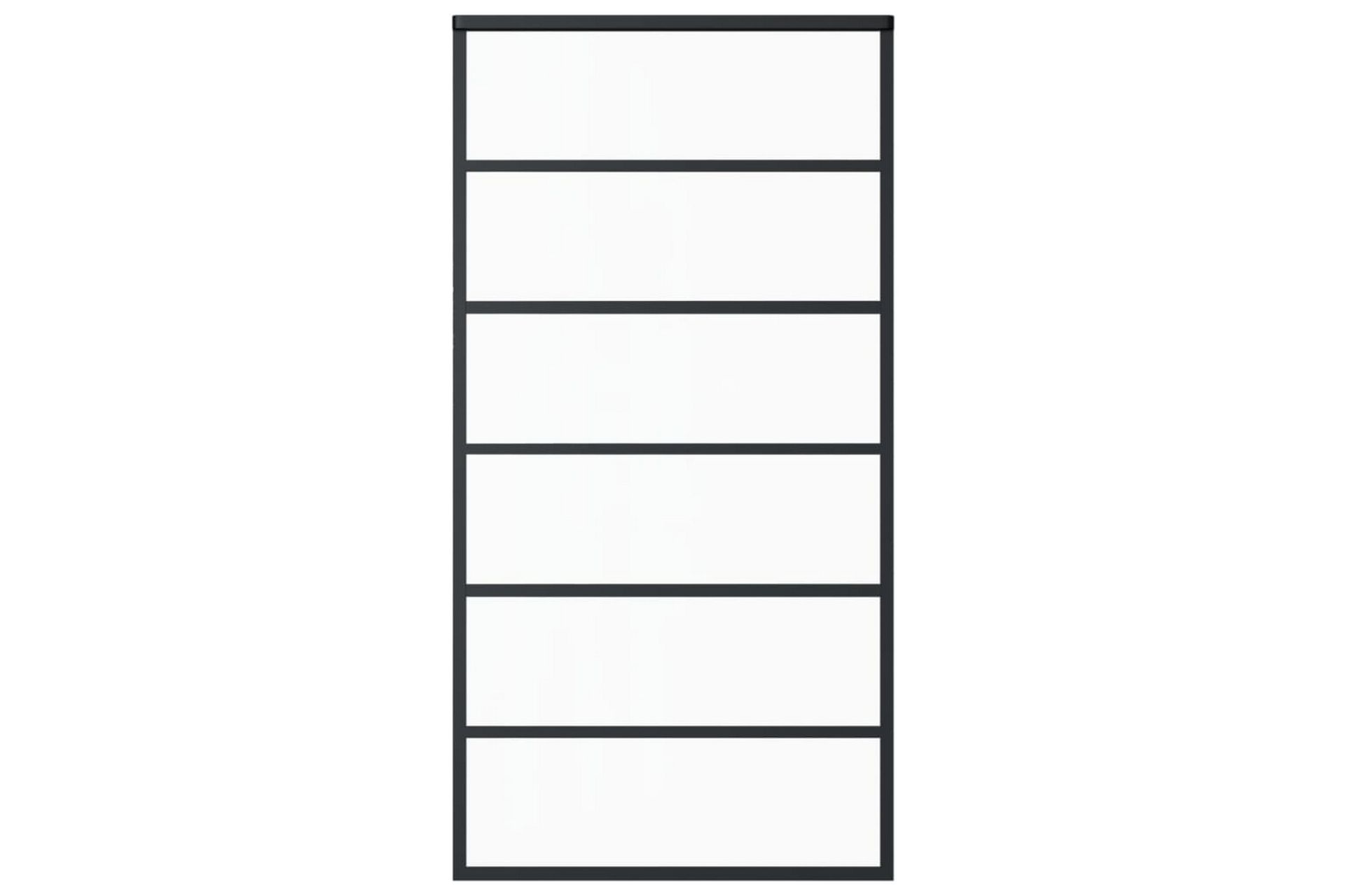 Skyvedør ESG-glass og aluminium 102x205 cm svart - Svart - Hus & oppussing - Bygg - Dører & Porter - Skyvedører