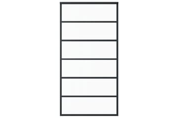 Skyvedør ESG-glass og aluminium 102x205 cm svart - Svart - Hus & oppussing - Bygg - Dører & Porter - Skyvedører