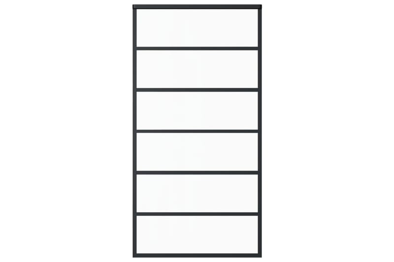 Skyvedør ESG-glass og aluminium 102x205 cm svart - Svart - Hus & oppussing - Bygg - Dører & Porter - Skyvedører