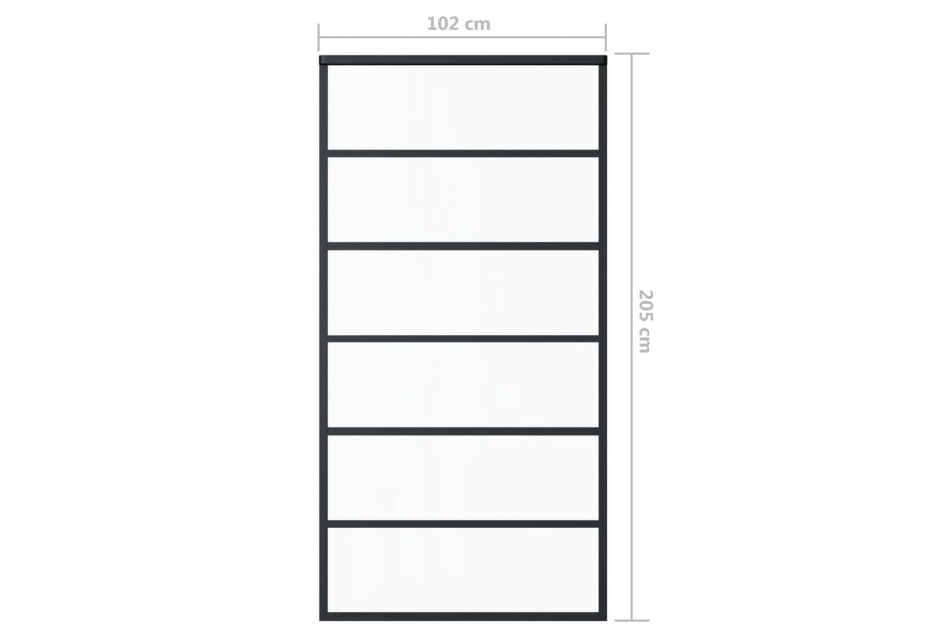 Skyvedør ESG-glass og aluminium 102x205 cm svart - Svart - Hus & oppussing - Bygg - Dører & Porter - Skyvedører