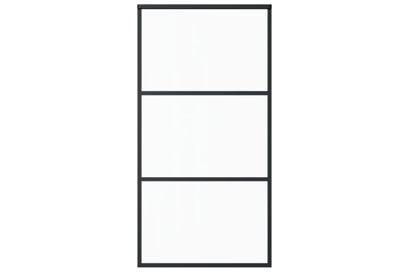 Skyvedør ESG-glass og aluminium 102x205 cm svart - Svart - Hus & oppussing - Bygg - Dører & Porter - Skyvedører