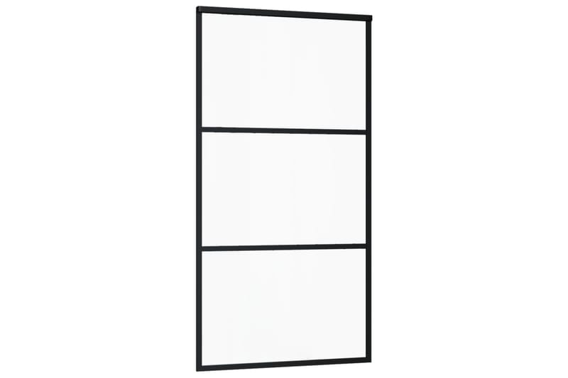 Skyvedør ESG-glass og aluminium 102x205 cm svart - Svart - Hus & oppussing - Bygg - Dører & Porter - Skyvedører