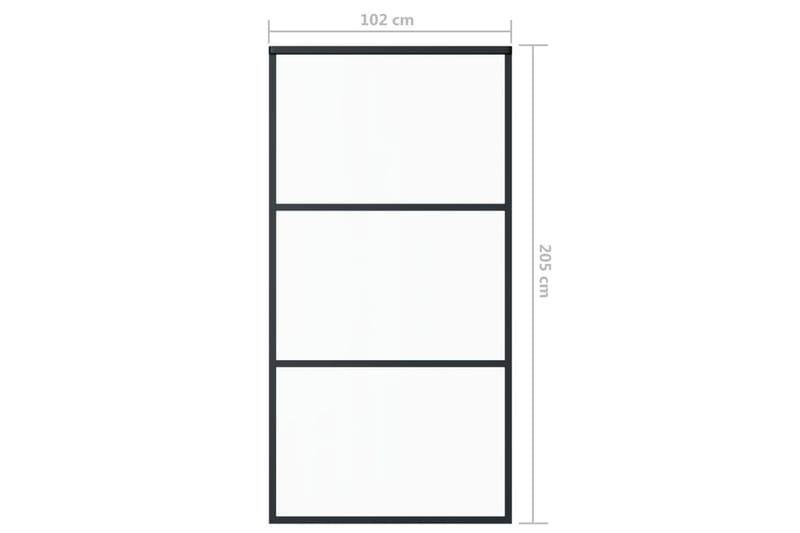 Skyvedør ESG-glass og aluminium 102x205 cm svart - Svart - Hus & oppussing - Bygg - Dører & Porter - Skyvedører