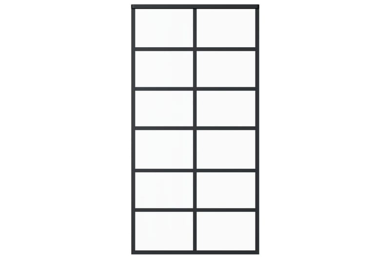 Skyvedør ESG-glass og aluminium 102x205 cm svart - Svart - Hus & oppussing - Bygg - Dører & Porter - Skyvedører