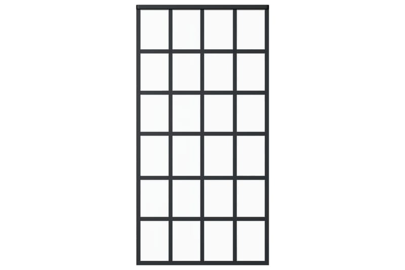 Skyvedør ESG-glass og aluminium 102x205 cm svart - Svart - Hus & oppussing - Bygg - Dører & Porter - Skyvedører
