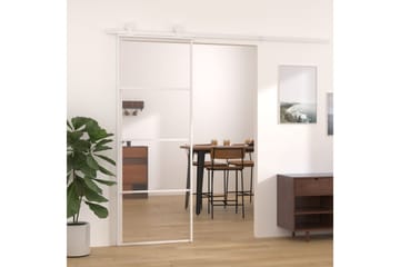 Skyvedør ESG-glass og aluminium 76x205 cm hvit - Hvit - Hus & oppussing - Bygg - Dører & Porter - Skyvedører