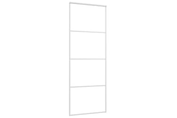 Skyvedør ESG-glass og aluminium 76x205 cm hvit - Hvit - Hus & oppussing - Bygg - Dører & Porter - Skyvedører