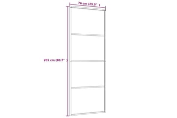 Skyvedør ESG-glass og aluminium 76x205 cm hvit - Hvit - Hus & oppussing - Bygg - Dører & Porter - Skyvedører