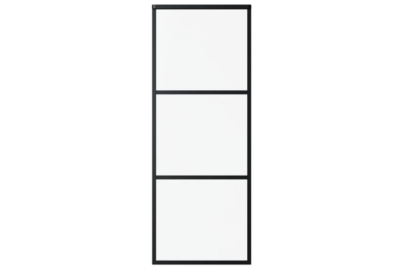 Skyvedør ESG-glass og aluminium 76x205 cm svart - Svart - Hus & oppussing - Bygg - Dører & Porter - Skyvedører