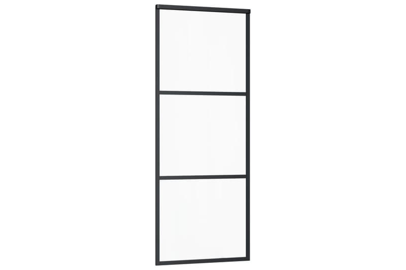 Skyvedør ESG-glass og aluminium 76x205 cm svart - Svart - Hus & oppussing - Bygg - Dører & Porter - Skyvedører
