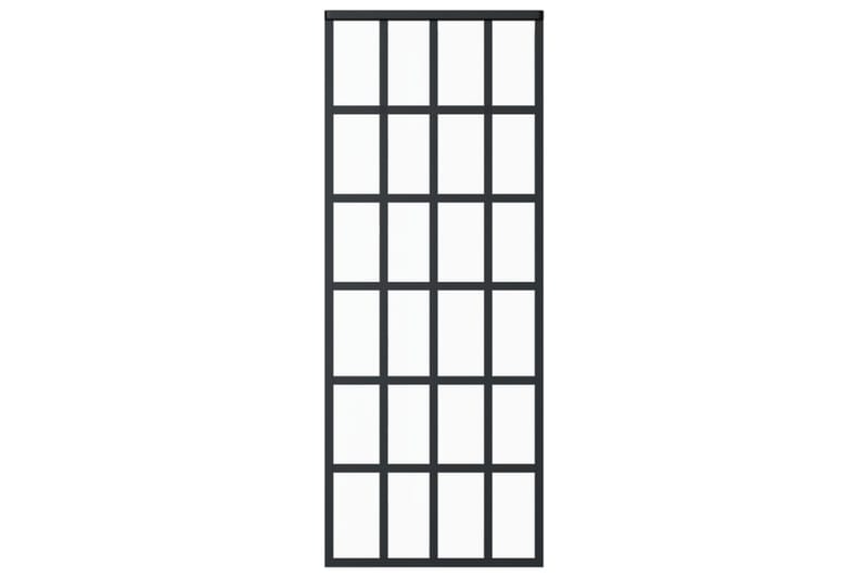 Skyvedør ESG-glass og aluminium 76x205 cm svart - Svart - Hus & oppussing - Bygg - Dører & Porter - Skyvedører