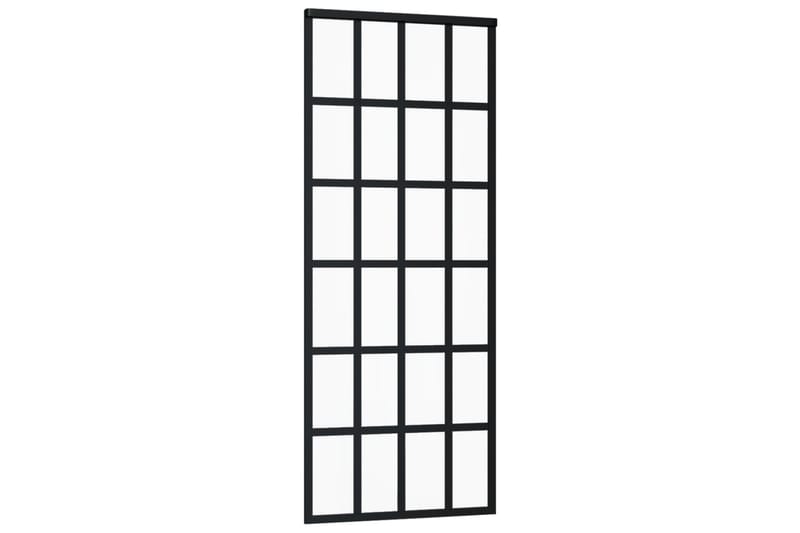 Skyvedør ESG-glass og aluminium 76x205 cm svart - Svart - Hus & oppussing - Bygg - Dører & Porter - Skyvedører