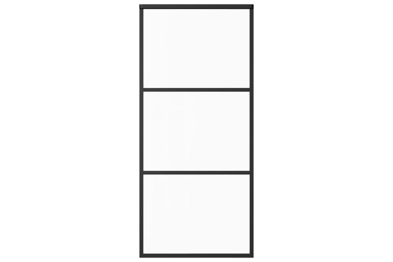 Skyvedør ESG-glass og aluminium 90x205 cm svart - Svart - Hus & oppussing - Bygg - Dører & Porter - Skyvedører