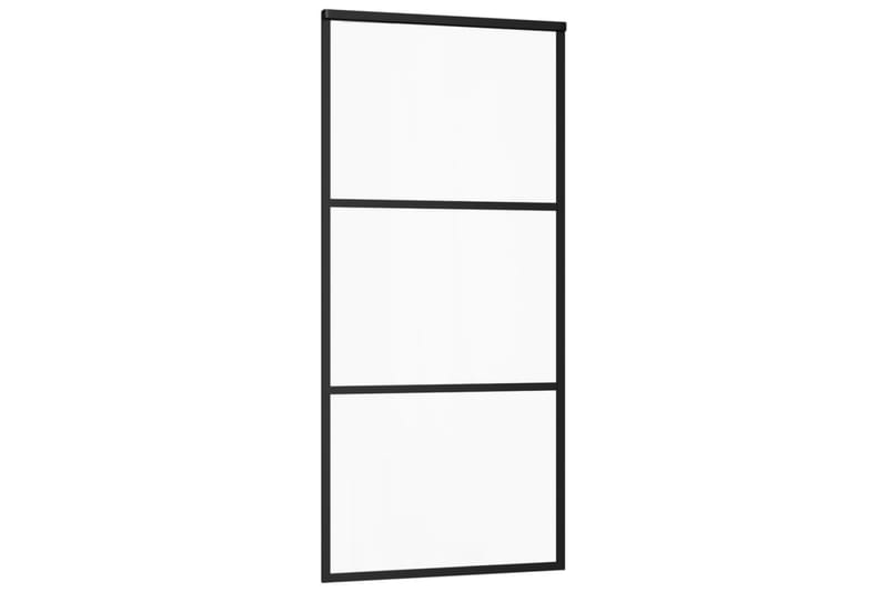 Skyvedør ESG-glass og aluminium 90x205 cm svart - Svart - Hus & oppussing - Bygg - Dører & Porter - Skyvedører