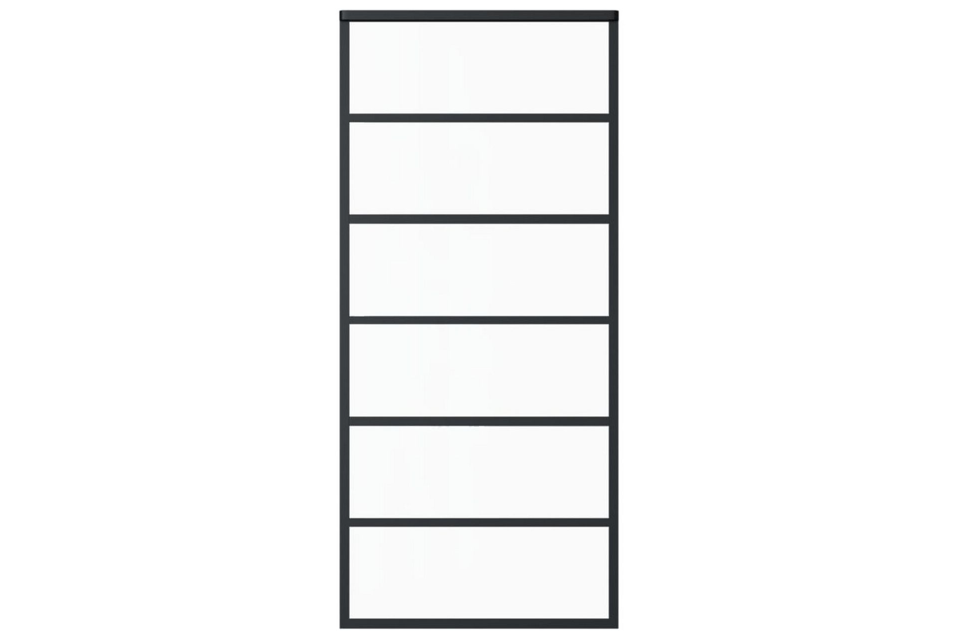Skyvedør ESG-glass og aluminium 90x205 cm svart - Svart - Hus & oppussing - Bygg - Dører & Porter - Skyvedører