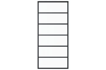 Skyvedør ESG-glass og aluminium 90x205 cm svart - Svart - Hus & oppussing - Bygg - Dører & Porter - Skyvedører