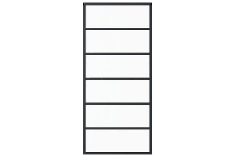 Skyvedør ESG-glass og aluminium 90x205 cm svart - Svart - Hus & oppussing - Bygg - Dører & Porter - Skyvedører