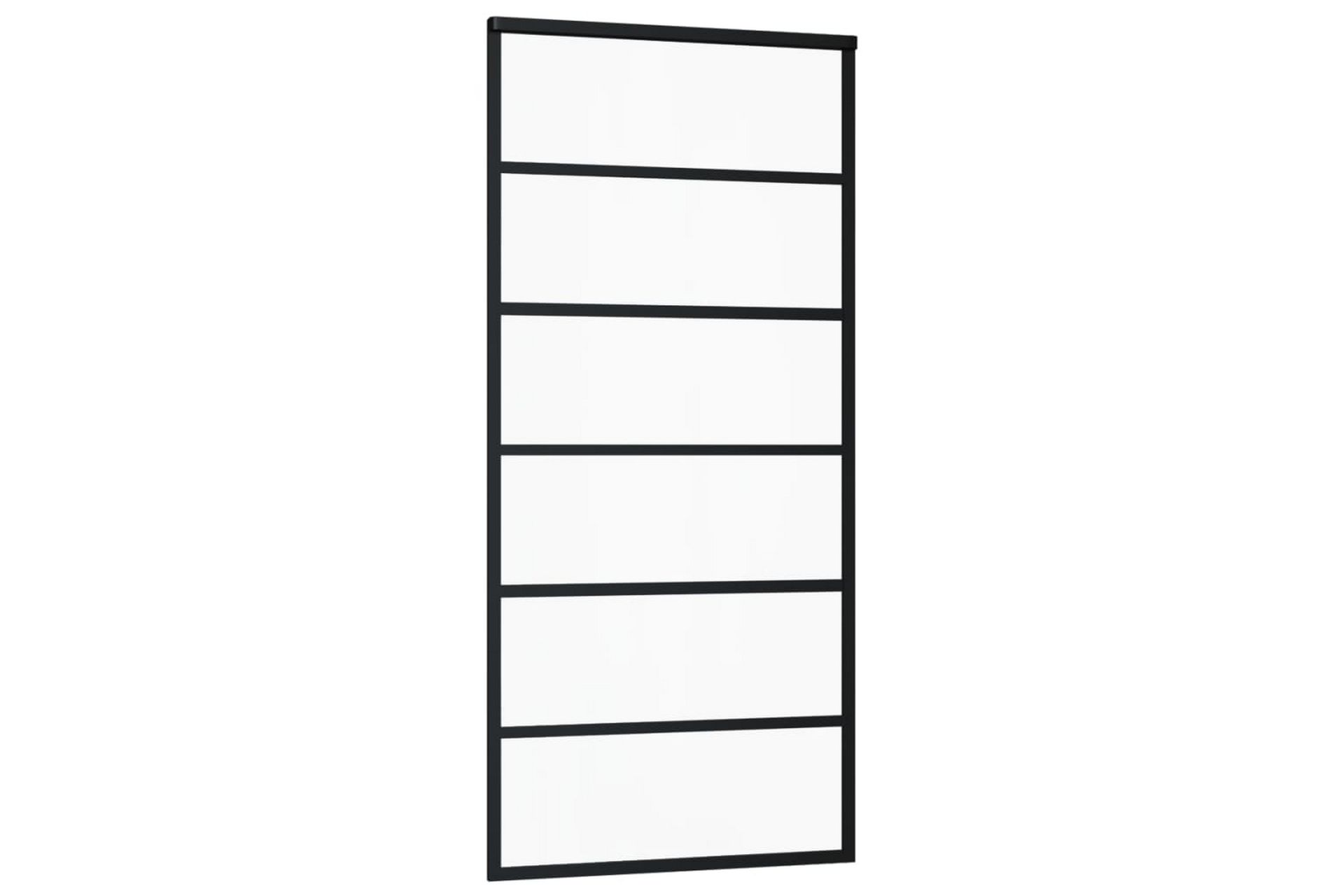 Skyvedør ESG-glass og aluminium 90x205 cm svart - Svart - Hus & oppussing - Bygg - Dører & Porter - Skyvedører