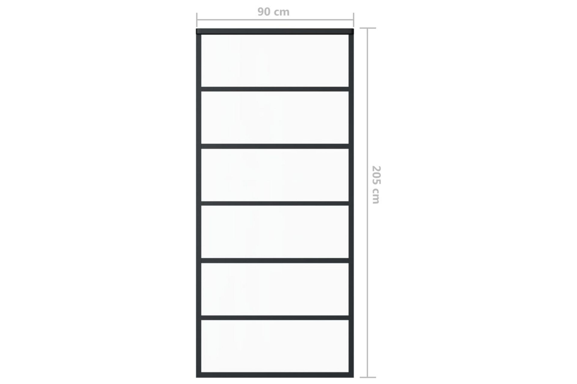 Skyvedør ESG-glass og aluminium 90x205 cm svart - Svart - Hus & oppussing - Bygg - Dører & Porter - Skyvedører