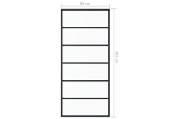 Skyvedør ESG-glass og aluminium 90x205 cm svart - Svart - Hus & oppussing - Bygg - Dører & Porter - Skyvedører
