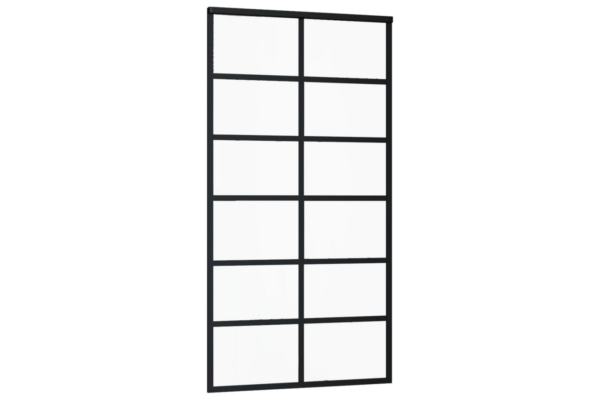 Skyvedør med monteringssett 102x205 cm ESG glass & aluminium - Svart - Hus & oppussing - Bygg - Dører & Porter - Skyvedører