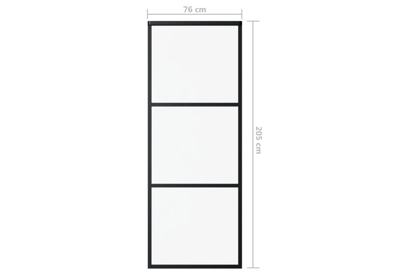 Skyvedør med monteringssett 76x205 cm ESG glass & aluminium - Svart - Skyvedører