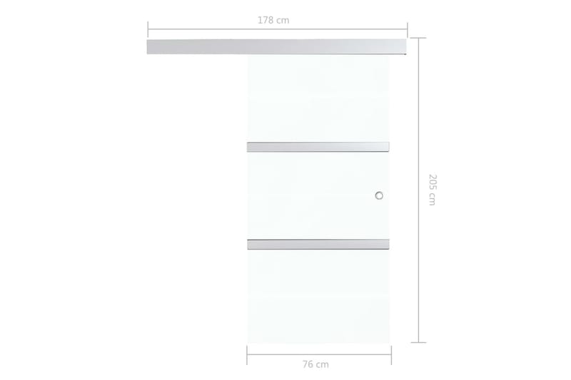 Skyvedør med myke dørstopper ESG-glass & aluminium 76x205 cm - Hus & oppussing - Bygg - Dører & Porter - Skyvedører