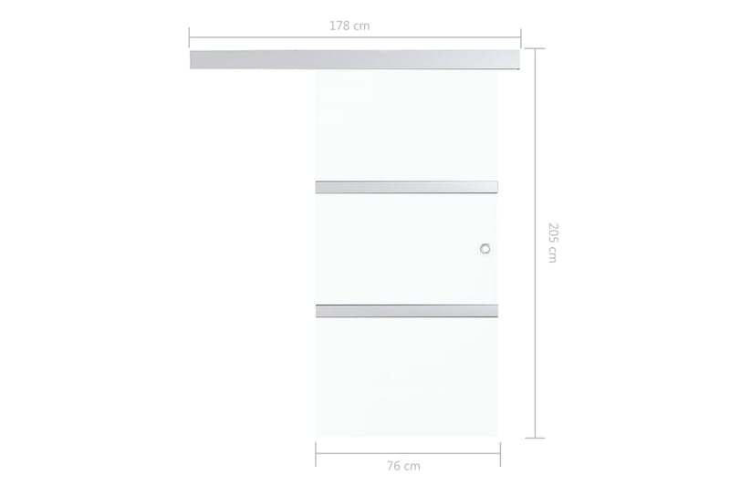 Skyvedør med myke dørstopper ESG-glass & aluminium 76x205 cm - Hus & oppussing - Bygg - Dører & Porter - Skyvedører