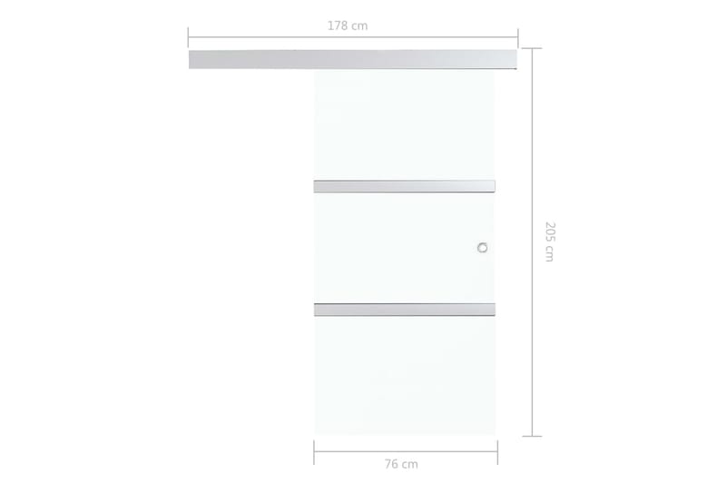Skyvedør med myke dørstopper ESG-glass & aluminium 76x205 cm - Skyvedører