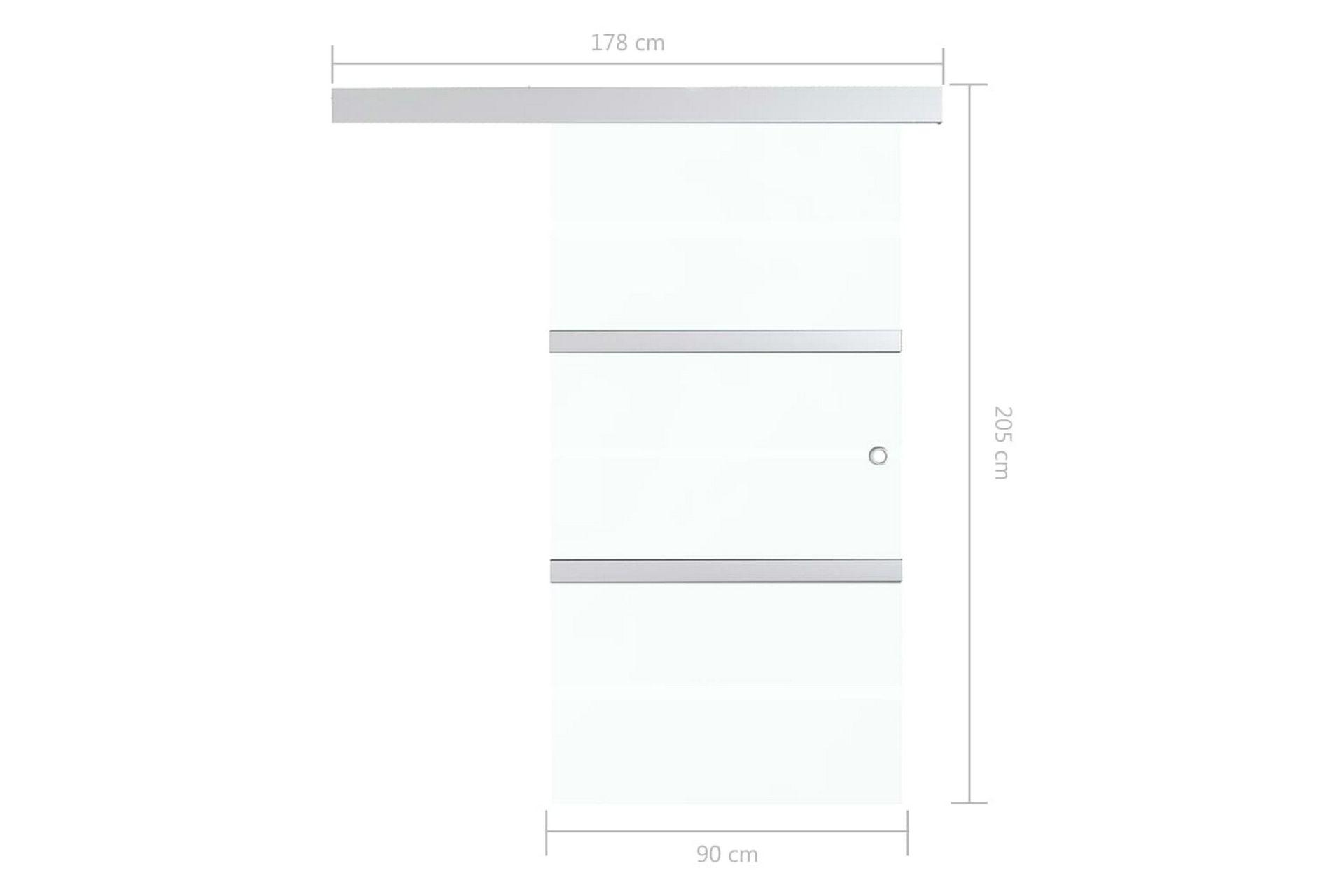 Skyvedør med myke dørstopper ESG-glass & aluminium 90x205 cm - Hus & oppussing - Bygg - Dører & Porter - Skyvedører