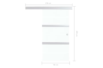 Skyvedør med myke dørstopper ESG-glass & aluminium 90x205 cm - Hus & oppussing - Bygg - Dører & Porter - Skyvedører