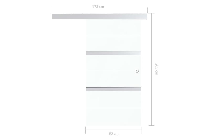 Skyvedør med myke dørstopper ESG-glass & aluminium 90x205 cm - Hus & oppussing - Bygg - Dører & Porter - Skyvedører