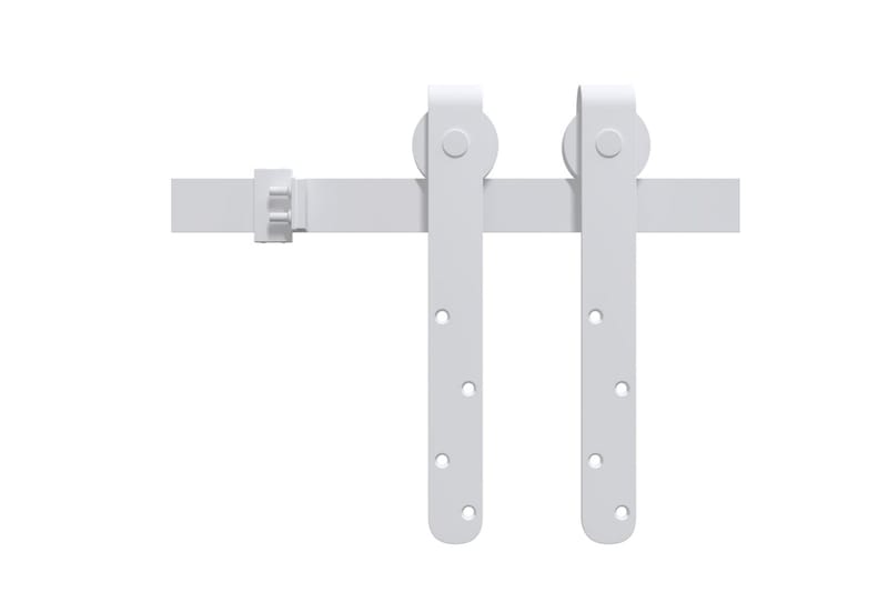 Mini skyvedørsett karbonstål hvit 122 cm - Hvit - Hus & oppussing - Bygg - Dører & Porter - Skyvedører