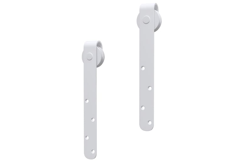 Mini skyvedørsett karbonstål hvit 122 cm - Hvit - Hus & oppussing - Bygg - Dører & Porter - Skyvedører