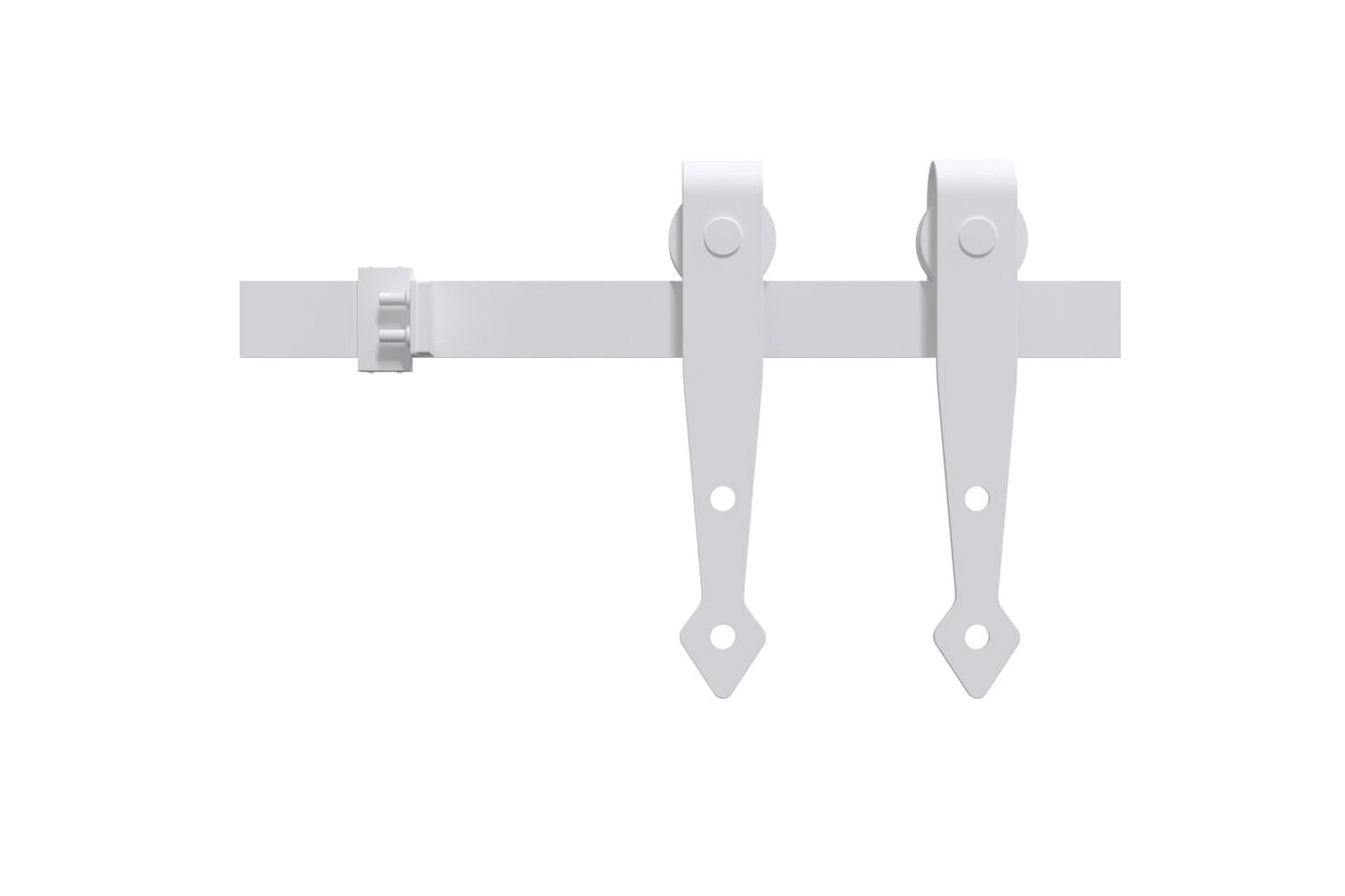 Mini skyvedørsett karbonstål hvit 183 cm - Hvit - Hus & oppussing - Bygg - Dører & Porter - Skyvedører