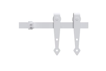 Mini skyvedørsett karbonstål hvit 183 cm - Hvit - Hus & oppussing - Bygg - Dører & Porter - Skyvedører