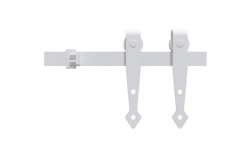 Mini skyvedørsett karbonstål hvit 183 cm - Hvit - Hus & oppussing - Bygg - Dører & Porter - Skyvedører