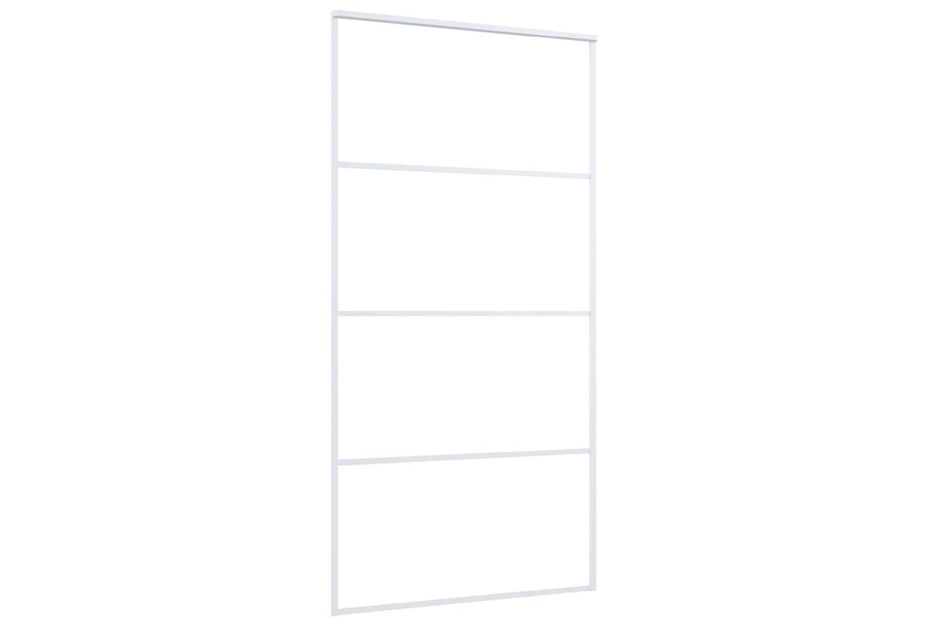 Skyvedør ESG-glass og aluminium 102,5x205 cm hvit - Hvit - Hus & oppussing - Bygg - Dører & Porter - Skyvedører