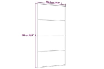 Skyvedør ESG-glass og aluminium 102,5x205 cm hvit - Hvit - Hus & oppussing - Bygg - Dører & Porter - Skyvedører