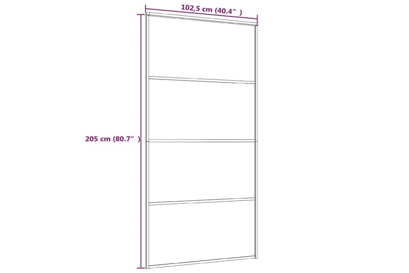 Skyvedør ESG-glass og aluminium 102,5x205 cm hvit - Hvit - Hus & oppussing - Bygg - Dører & Porter - Skyvedører